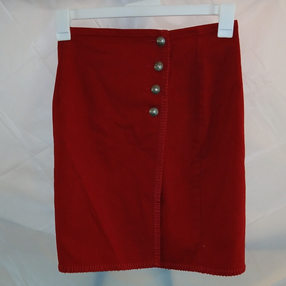 Ralph Lauren Red Pencil Skirt Knee-Length Workwear